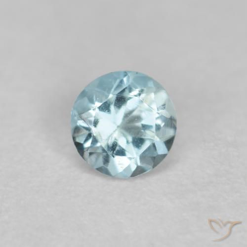 Aguamarina Azul claro natural de 0.20 ct, Redondo, VS-SI