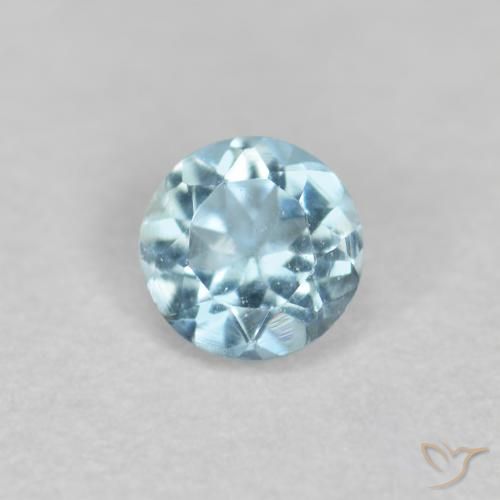 0.19ct Natural Azul maya claro Aguamarina, Redondo, VS
