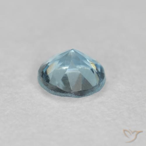 Aguamarina Azul maya claro natural de 0.19 ct, Redondo, VS