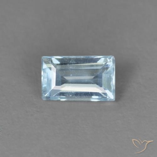 0.26ct Natural Azul cielo claro Aguamarina, Corte Baguette, VS