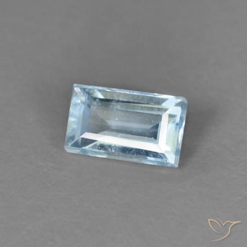 Aguamarina Azul cielo claro natural de 0.26 ct, Corte Baguette, VS