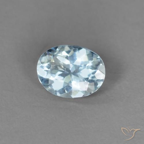 Aguamarina Celeste natural de 0.23 ct, Ovalada, VS