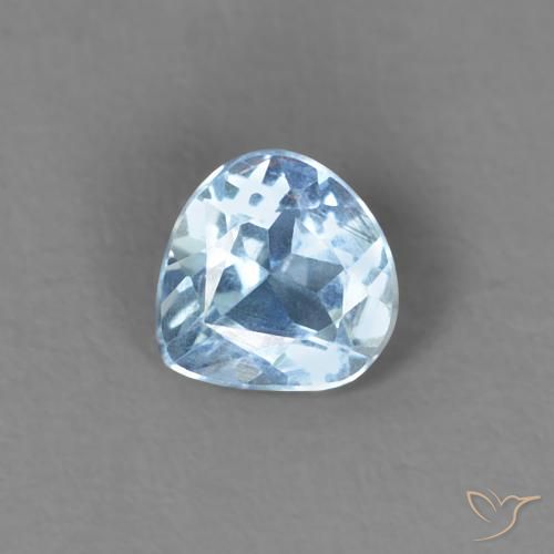 Aguamarina Celeste natural de 0.18 ct, En forma de pera, VS