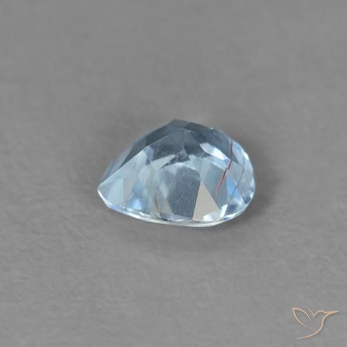 Aguamarina Celeste natural de 0.18 ct, En forma de pera, VS