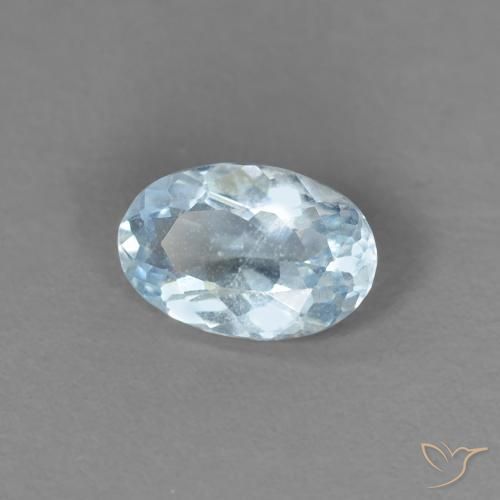 0.30ct Natural Azul claro Aguamarina, Ovalada, VS
