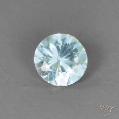 0.22ct Natural Azul pálido Aguamarina, Redondo, VS