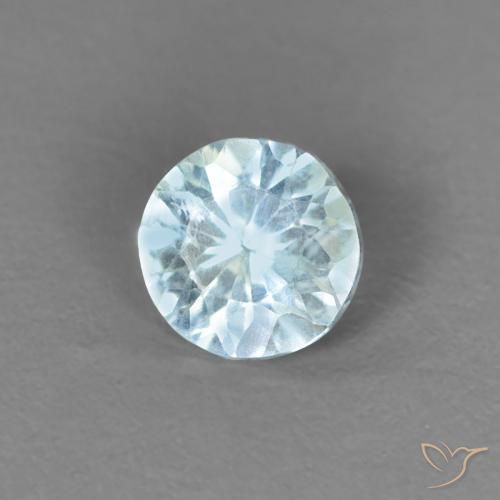 Aguamarina Azul pálido natural de 0.22 ct, Redondo, VS