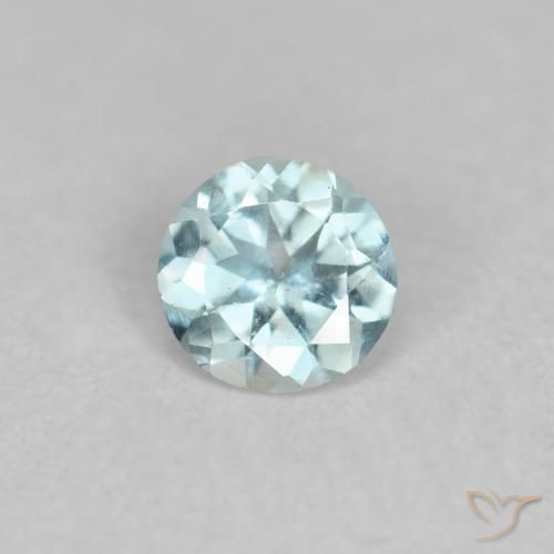 0.20ct Natural Azul claro Aguamarina, Redondo, VS