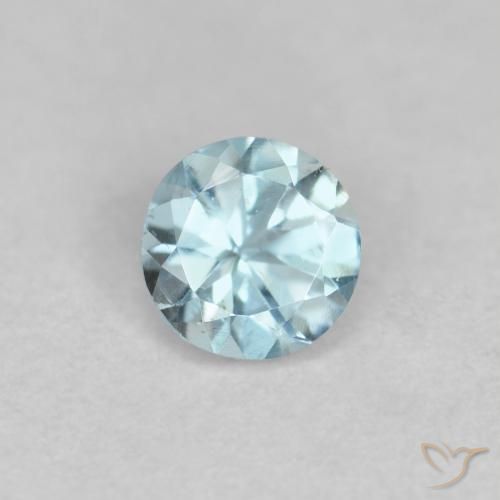 0.24ct Natural Azul claro Aguamarina, Redondo, VS