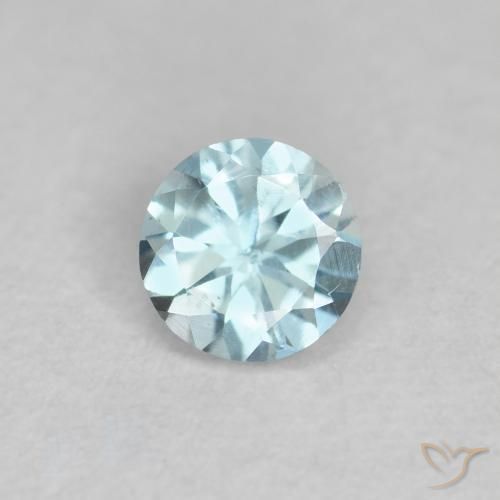 Aguamarina Azul claro natural de 0.24 ct, Redondo, VS