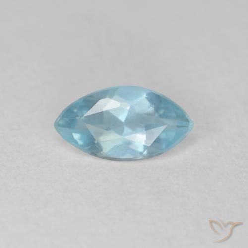 Aguamarina Celeste natural de 0.33 ct, Marquesa, VS