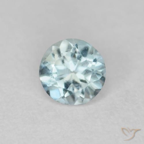 0.25ct Natural Azul claro Aguamarina, Redondo, VS