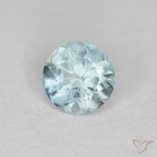Aguamarina Azul claro natural de 0.25 ct, Redondo, VS