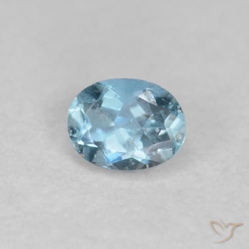 0.18ct Natural Azul claro Aguamarina, Ovalada, VS
