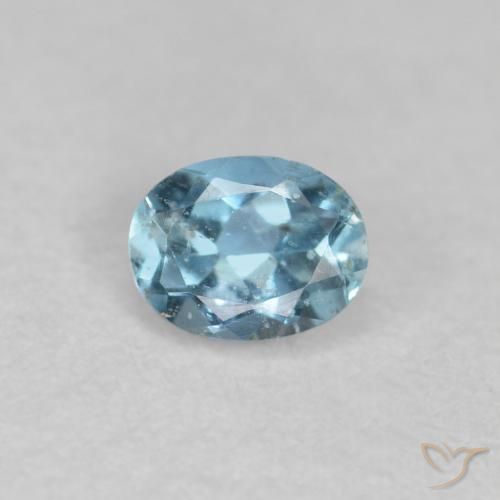 Aguamarina Azul claro natural de 0.18 ct, Ovalada, VS