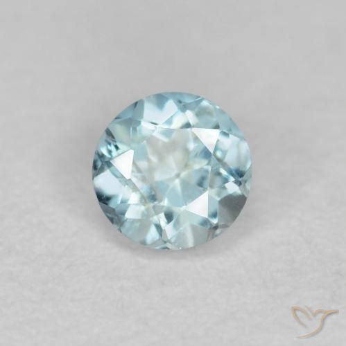 0.18ct Natural Azul claro Aguamarina, Redondo, VS