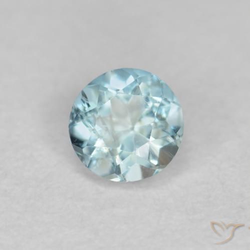 Aguamarina Azul claro natural de 0.18 ct, Redondo, VS