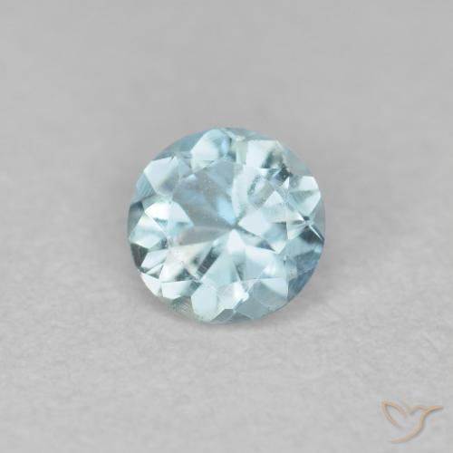 0.24ct Natural Azul claro Aguamarina, Redondo, VS