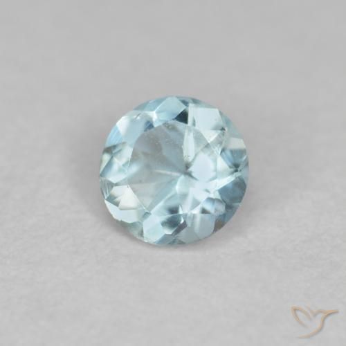 Aguamarina Azul claro natural de 0.24 ct, Redondo, VS