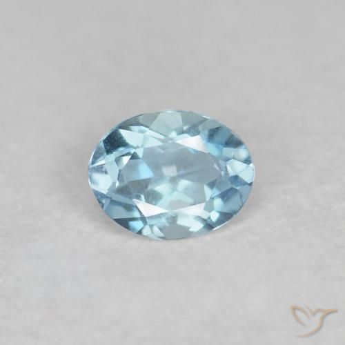 0.14ct Natural Azul Suizo Aguamarina, Ovalada, VS