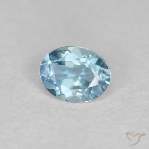 Aguamarina Azul Suizo natural de 0.14 ct, Ovalada, VS