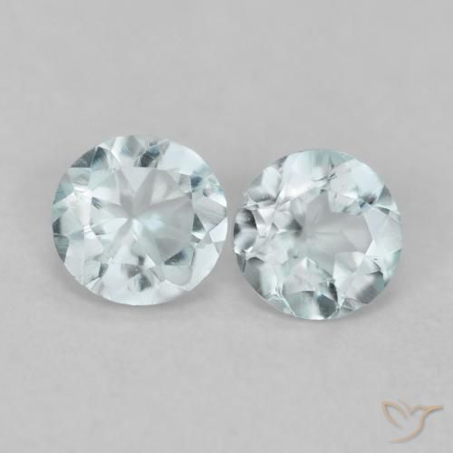 Gemas de aguamarina azul natural de 0,23 ct, corte redondo, VVS-VS