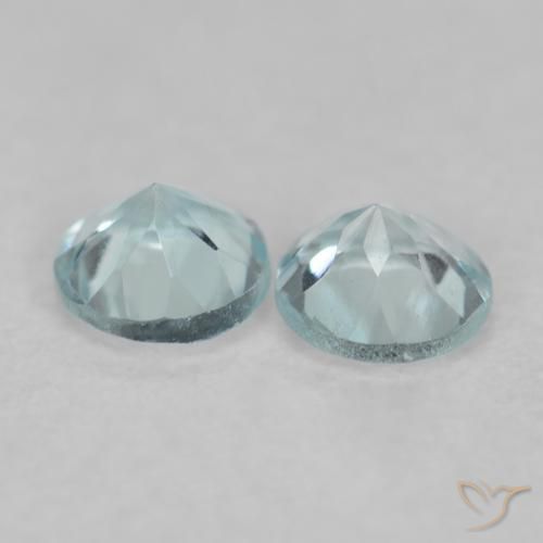 Gemas de aguamarina azul natural de 0,23 ct, corte redondo, VVS-VS