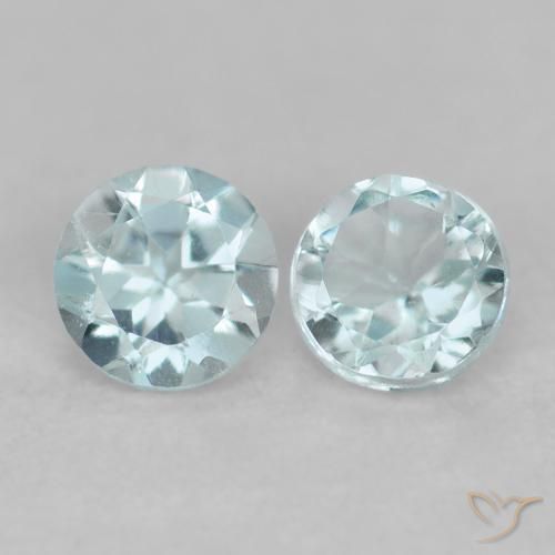 0.17ctw Natural Azul claro Aguamarina, Redondo, VS