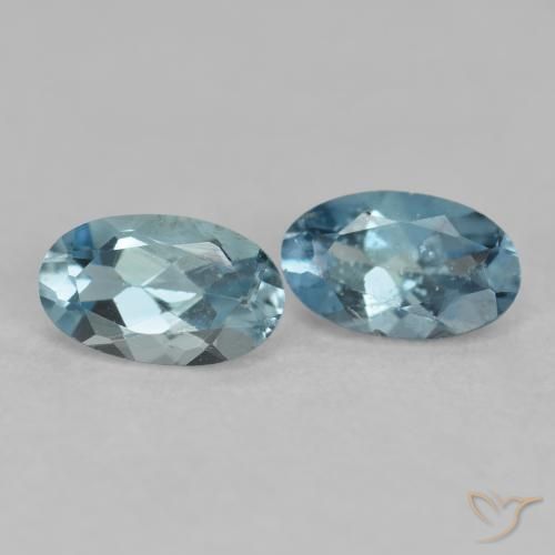 Gemas de Aguamarina Azul muy claro natural de 0.49 ct, Ovalada, VS