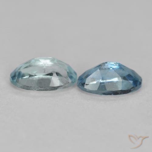 Gemas de Aguamarina Azul muy claro natural de 0.49 ct, Ovalada, VS