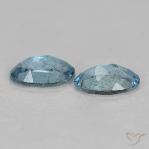 Gemas de Aguamarina Azul plateado intenso natural de 0.44 ct, Corte Óvalo, VS