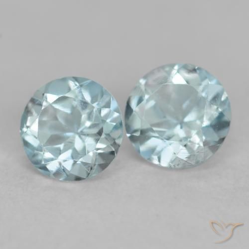 Gemas de Aguamarina Azul agua claro natural de 0.48 ct, Redondo, VS