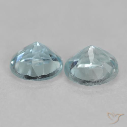 Gemas de Aguamarina Azul agua claro natural de 0.48 ct, Redondo, VS