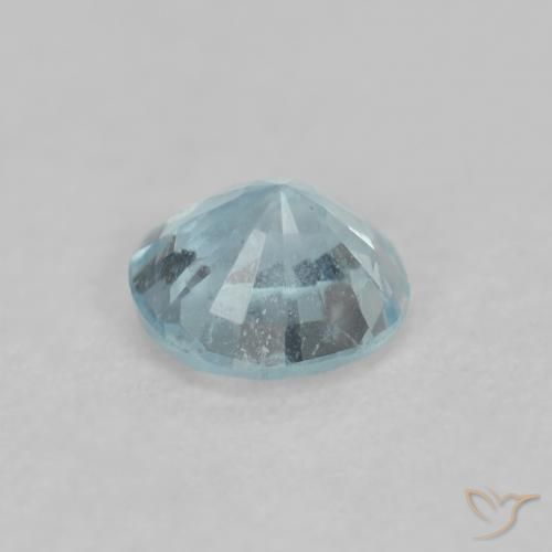 Aguamarina Celeste natural de 0.17 ct, Redondo, VS-SI