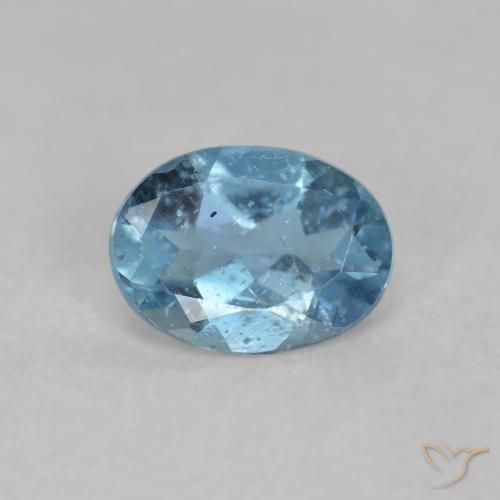 0.25ct Natural Azul azur intenso Aguamarina, Ovalada, VS-SI