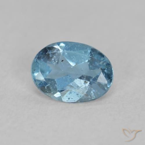 Aguamarina Azul azur intenso natural de 0.25 ct, Ovalada, VS-SI