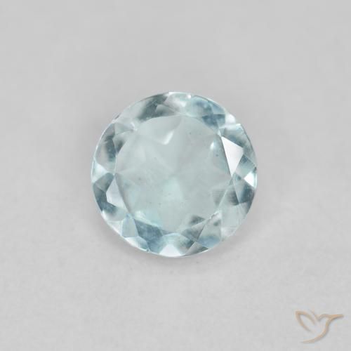0.34ct Natural Azul agua claro Aguamarina, Redondo, VS