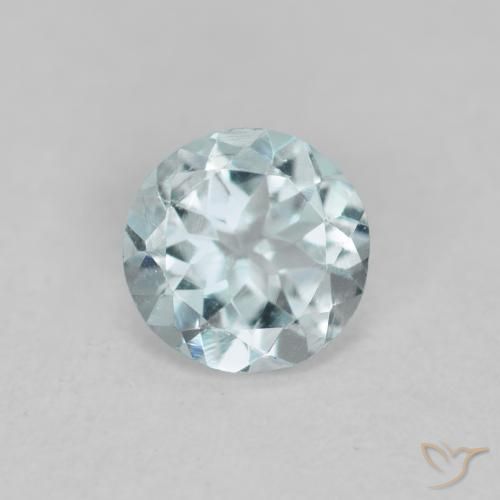 0.36ct Natural Azul agua claro Aguamarina, Redondo, VVS-VS