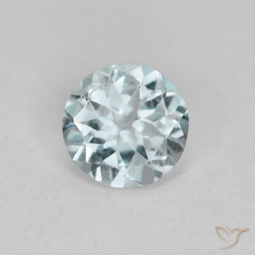Aguamarina Azul agua claro natural de 0.36 ct, Redondo, VVS-VS