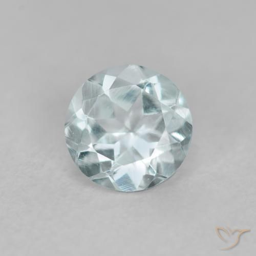 Aguamarina Azul cielo claro natural de 0.43 ct, Redondo, VVS-VS