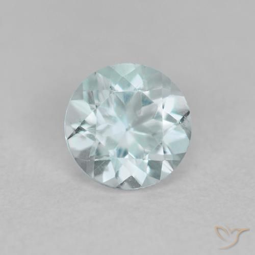 0.41ct Natural Azul claro Aguamarina, Redondo, VS