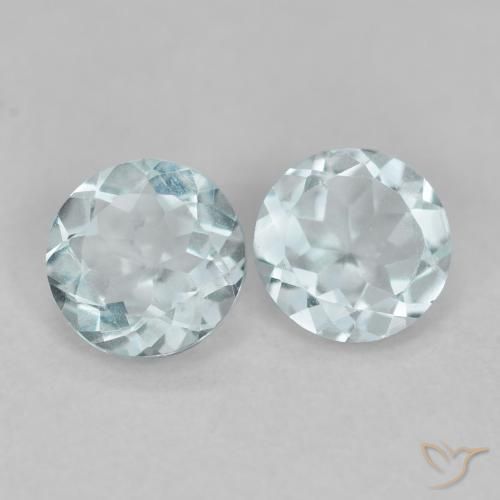 Gemas de Aguamarina Azul muy claro natural de 0.71 ct, Redondo, VS