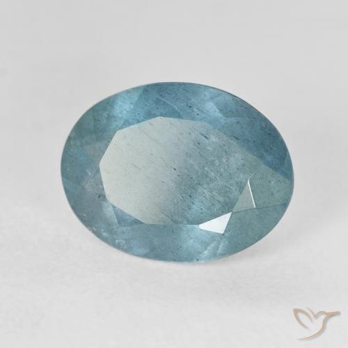 5.00ct Natural Light Bluish Turquoise Aguamarina, Ovalada, VS-SI