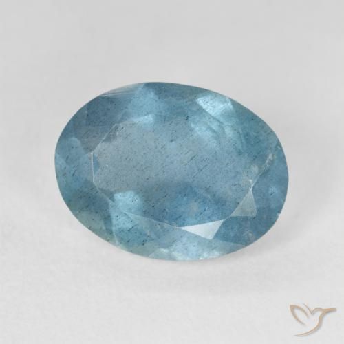 4.03ct Natural Azul verdoso claro Aguamarina, Ovalada, VS-SI