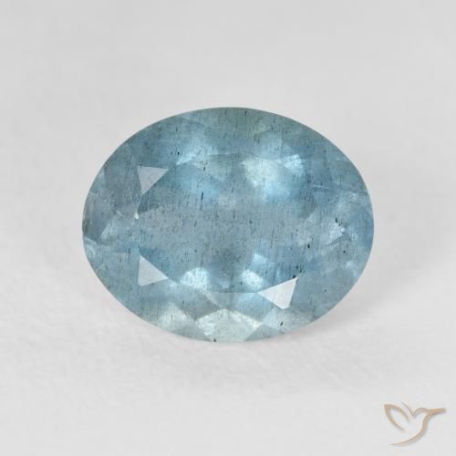 2.51ct Natural Light Bluish Turquoise Aguamarina, Ovalada, VS-SI