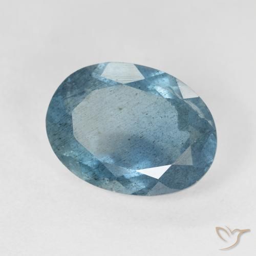 Aguamarina Verde azulado claro natural de 5.15 ct, Ovalada, VS-SI