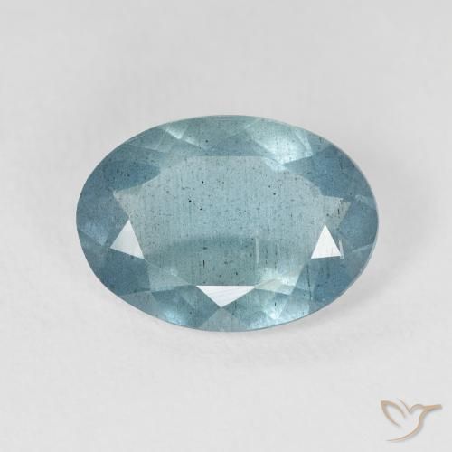 3.43ct Natural Verde azulado Aguamarina, Ovalada, VS-SI
