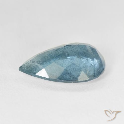 Aguamarina azul natural de 5,21 ct, en forma de pera, VS-SI