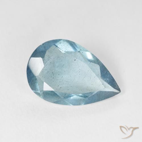 Aguamarina Azul agua claro natural de 3.54 ct, En forma de pera, VS-SI