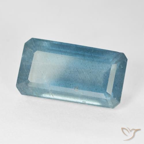 Aguamarina Azul medio natural de 10.40 ct, Corte Octágono / Esmeralda, VS-SI